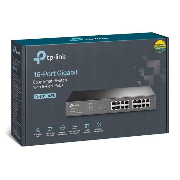 TP-LINK SWITCH 16-PORT GIGABIT EASY SMART WITH 8-PORT POE TP-LINK SWITCH 16-PORT GIGABIT EASY SMART WITH 8-PORT POE - Image 4