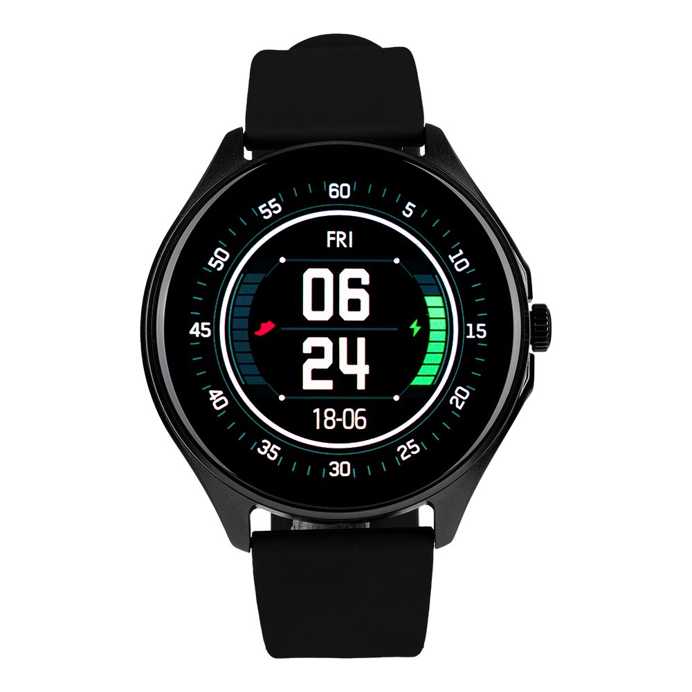 Vorago SW-505 Smart Watch - Redondo Case Shape - Negro Case Color - Negro Band Color - Sensor Salud, Monitor de ritmo cardiaco, Sensor del oxímetro de pulso, Podómetro - Notificación push - Pulso cardíaco, Presión sanguínea - 125MB Built-in Memory - 256KB Memoria estándar - 3.6cm (1.4") - AMOLED Pantalla - Pantalla Táctil - Bluetooth - 120Hora(s) - Inalámbrico - Salud & Ejercicio, Seguimiento, Deportes - Resistente al agua, Resistente al polvo - IP67 Resistente al agua SMARTWATCH VORAGO SW-505 REDOND O IP67 BT 5.3 AMOLED 1.4INCH 2 EXTE