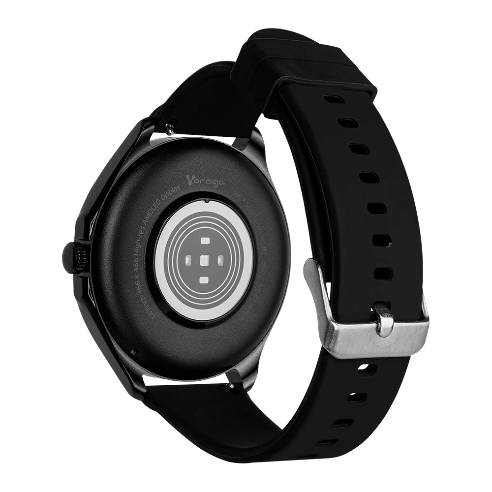 Vorago SW-505 Smart Watch - Redondo Case Shape - Negro Case Color - Negro Band Color - Sensor Salud, Monitor de ritmo cardiaco, Sensor del oxímetro de pulso, Podómetro - Notificación push - Pulso cardíaco, Presión sanguínea - 125MB Built-in Memory - 256KB Memoria estándar - 3.6cm (1.4") - AMOLED Pantalla - Pantalla Táctil - Bluetooth - 120Hora(s) - Inalámbrico - Salud & Ejercicio, Seguimiento, Deportes - Resistente al agua, Resistente al polvo - IP67 Resistente al agua SMARTWATCH VORAGO SW-505 REDOND O IP67 BT 5.3 AMOLED 1.4INCH 2 EXTE - Image 7