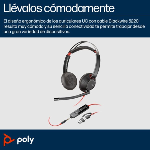 POLY BW 5220 USB-C HS +3.5MMP +USB-C/A - Image 4