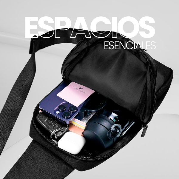 MOCHILA PECHERA CRUZADA VORAGO CB-300 POLYESTER NEGRA - Image 3