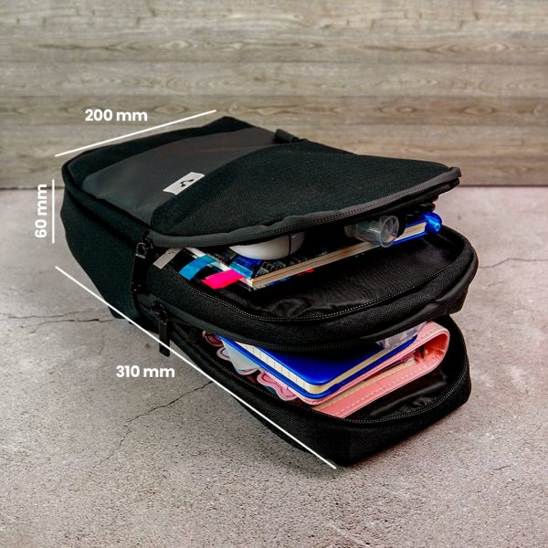 MOCHILA PECHERA CRUZADA VORAGO CB-300 POLYESTER NEGRA - Image 4