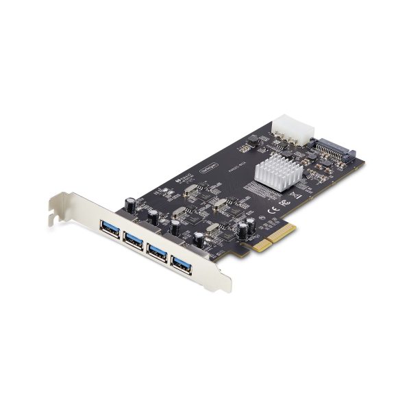 StarTech.com Tarjeta PCI Express de 4 Puertos USB-A - USB 3.2 de 5Gbps - 4 Controladores USB Independientes - Hub Interno USB - Soporte UASP - 4 Total USB Port(s)1 Puerto(s) SATA - PC TARJETA PCIE 4 PUERTOS USB-AUNIVERSAL 3 EN 1 DE LAPTOP