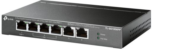 TP-Link JetStream TL-SG1006PP 6 Puertos Conmutador Ethernet - Gigabit Ethernet - 10/100/1000Base-T - 2 Capa compatible - 71.46W Power Consumption - 64W Rendimiento PoE - Par trenzado - PoE Ports - De Escritorio, Montable en bastidor SWITCH GIGABIT DE SOBREMESA DE 6 PUERTOS CON POE DE 3 PUERTOS - Image 2