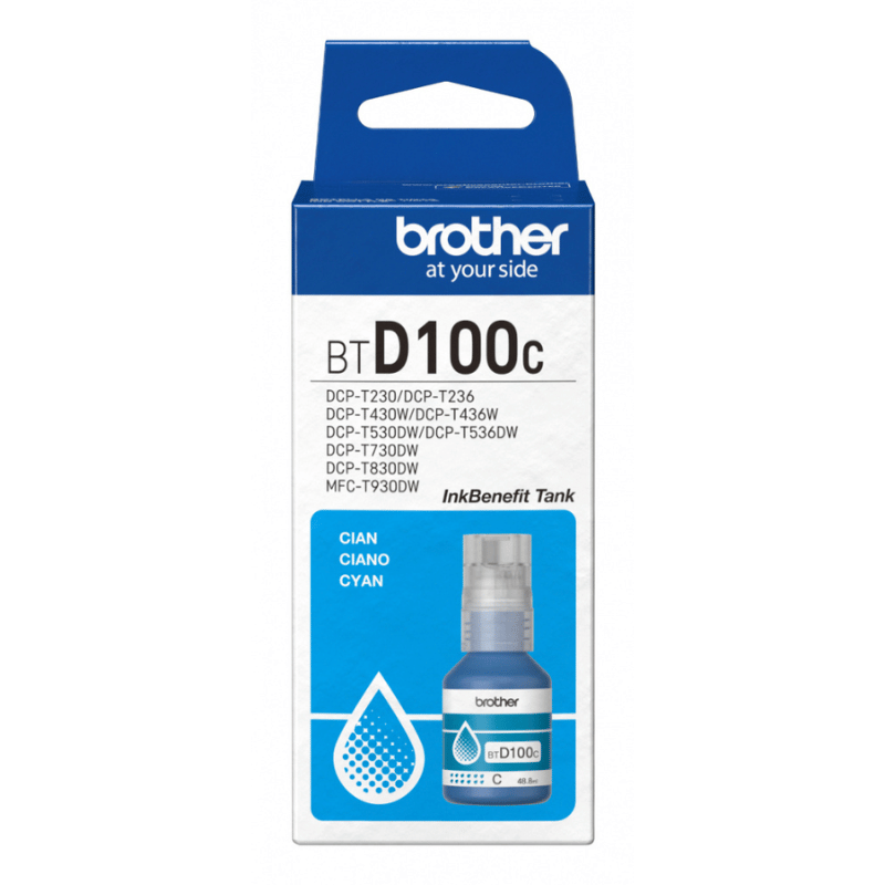 Brother (BTD100C) Funda de lente BOTELLA DE TINTA CIAN ULTRA ALTrendimiento 5000 pag - Image 2