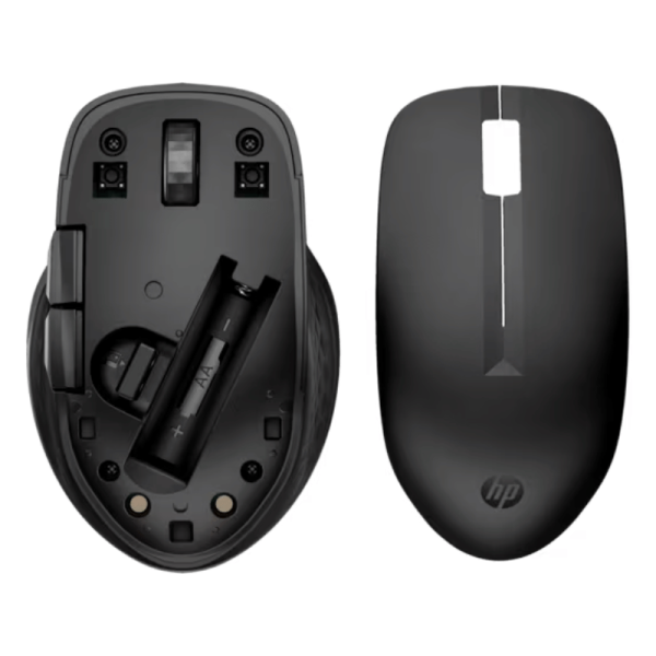 Mouse inalámbrico HP 435, Bluetooth® 5.0  y Wireless 2.4Ghz, Hasta 4000 ppp, 4 botones programables, Compatible conMicrosoft Windows®  macOS®  ChromeOS; Color negro, 77 % de plástico reciclado posconsumo; El embalaje es reciclable,  1 año de garantía.
 MOUSE INALAMBRICO BLUETOOTHHP 435 MULTI DISPOSITIVOS - Image 2