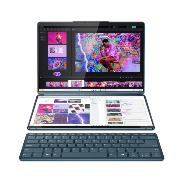 Computadora portátil 2 en 1 Convertible - Lenovo Yoga Book 9 13IMU9 83FF001PLM 33.8cm (13.3") Pantalla Táctil - 2.8K - Intel Core Ultra 7 155U - Intel Evo Platform - 16GB - 1TB SSD - Español Teclado - Intel Chip - 2880 x 1800 - Windows 11 Home Single Language - Intel - Eyesafe - Cámara Frontal/Cámara Web - IEEE 802.11ax Wireless LAN Standard NB YOGABOOK9 13.3 13IMU9 ULTRA7-155U 16GB 1TB SSD TOUCH WIN1