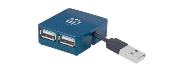 Concentrador USB Manhattan 160605 - USB 2.0 Tipe A - Externo - 4 Total USB Port(s) - 4 USB 2.0 Port(s) - PC, Mac .