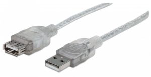 CABLE USB V2.0 EXT. 4.5M PLATA . . .                               .