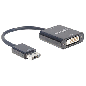 Manhattan Adaptador Displayport Macho - DVI-D Hembra, Negro DISPLAYPORT A DVI-D 1080P M-H