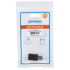 Manhattan Adaptador USB A Macho - USB C Hembra, Negro A USB TIPO A 3.1 HEMBRA-MACHO