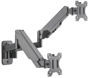 Manhattan Soporte de Pared 2 Monitores 17" - 32", hasta 8Kg, Negro A 32  PARED  PISTON