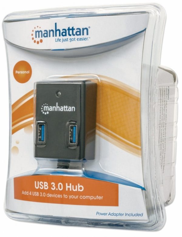 Manhattan Hub USB A 3.0 de Supervelocidad, 4 Puertos, 5000 Mbit/s, con Fuente CON FUENTE COLOR NEGRO - Image 5