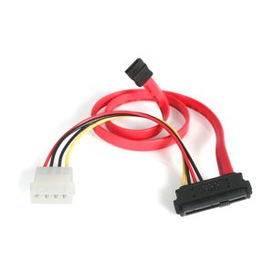 Cable StarTech.com  SAS 29-pin - SATA con Alimentación LP4, Rojo SAS A SATA Y LP4 ALIMENTACION   .