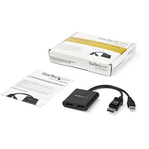 StarTech.com Splitter Multiplicador DisplayPort 1.2 - 2x DisplayPort, Negro 2 PUERTOS DISPLAYPORT HUB MST   . - Image 2