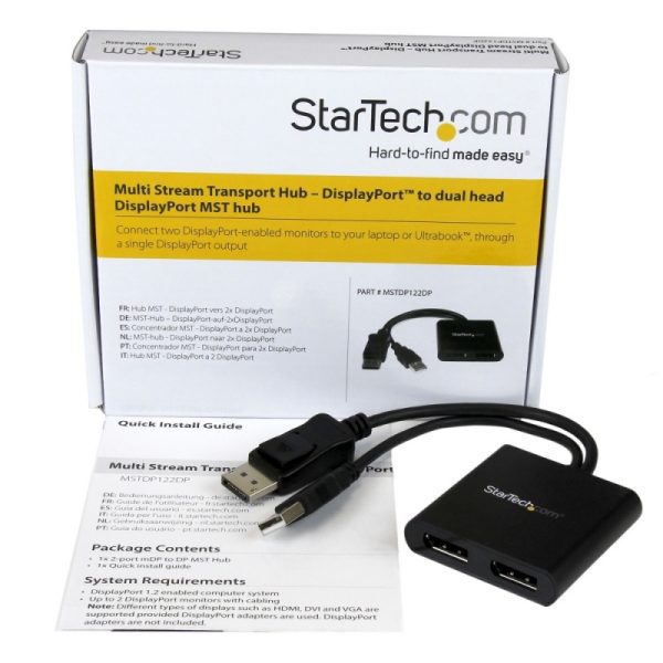 StarTech.com Splitter Multiplicador DisplayPort 1.2 - 2x DisplayPort, Negro 2 PUERTOS DISPLAYPORT HUB MST   . - Image 7