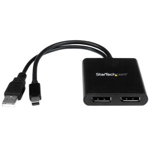 StarTech.com Splitter Multiplicador Mini DisplayPort - 2x DisplayPort, Negro 2 PUERTOS DISPLAYPORT HUB MST   .