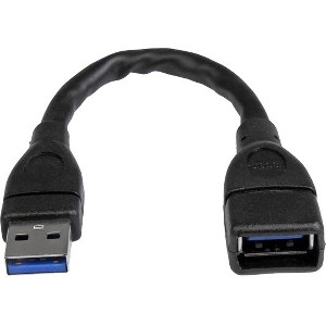 StarTech.com Cable USB A 3.0 Macho - USB A 3.0 Hembra, 15cm, Negro USB SUPERSPEED NEGRO