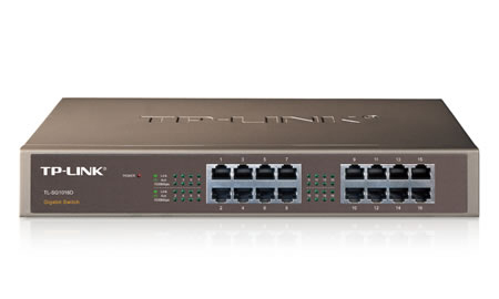 Switch TP-Link Gigabit Ethernet TL-SG1016D, 16 Puertos 10/100/1000Mbps, 32Gbit/s, 8000 Entradas ? No Administrable SIN ADMINISTRACION ESCRITORIO/RACK