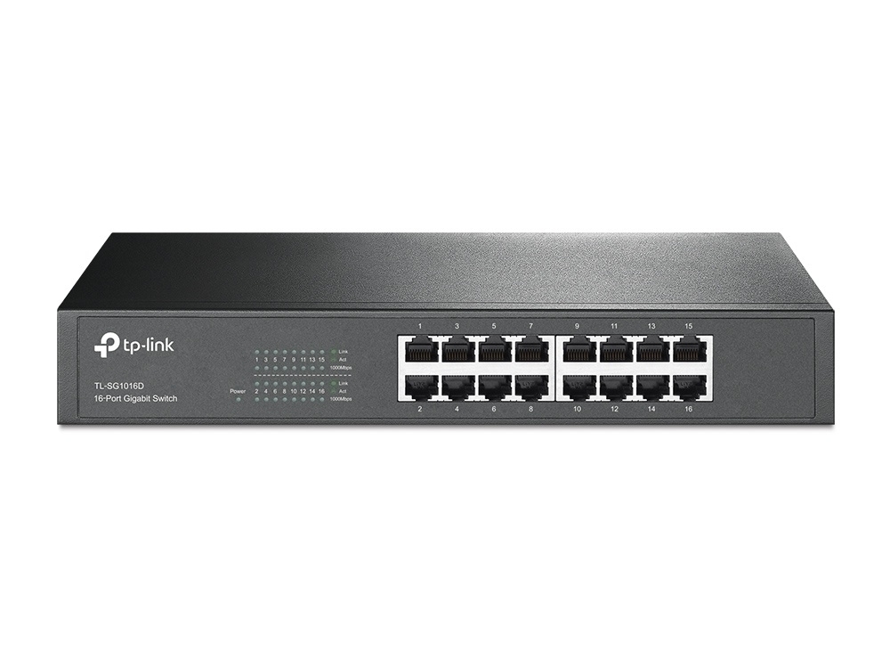 Switch TP-Link Gigabit Ethernet TL-SG1016D, 16 Puertos 10/100/1000Mbps, 32Gbit/s, 8000 Entradas ? No Administrable SIN ADMINISTRACION ESCRITORIO/RACK - Image 2