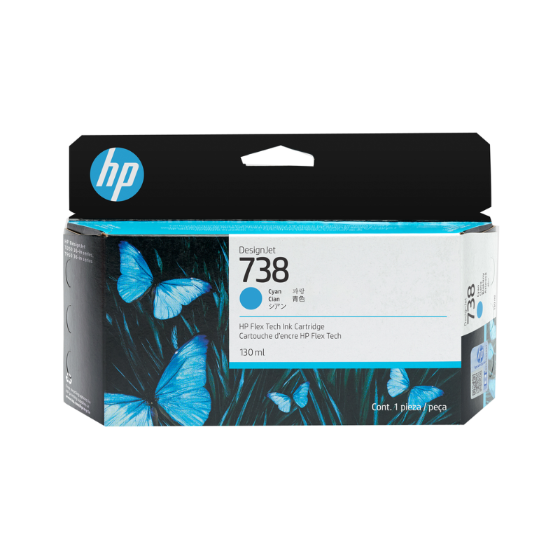 HP 738 CYAN 130ML TINTA AMPLIO FORMATO 498N5A