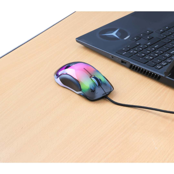 Manhattan Tamańo completo Mouse - USB Tipo A - Óptico - 5 Botón(es) - Transparente - Cable - 12800 dpi - Rueda de desplazamiento - Diestro MOUSE OPTICO GAMING 7 BOTONES USB CABLEADO - Image 3