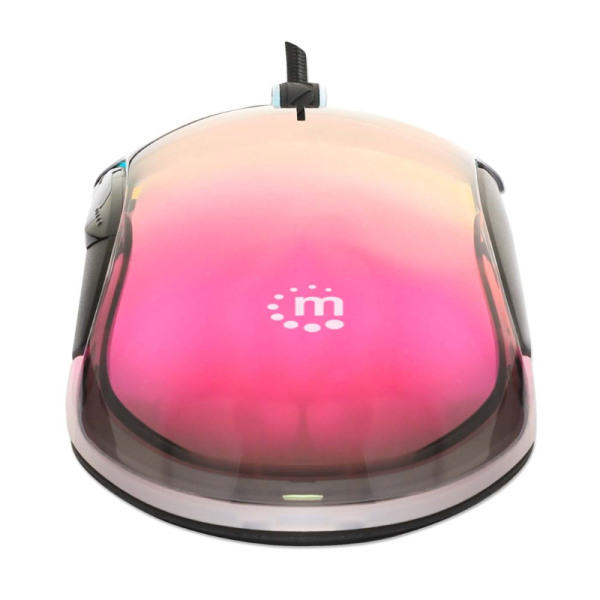 Manhattan Tamańo completo Mouse - USB Tipo A - Óptico - 5 Botón(es) - Transparente - Cable - 12800 dpi - Rueda de desplazamiento - Diestro MOUSE OPTICO GAMING 7 BOTONES USB CABLEADO - Image 8
