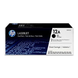 Tóner HP 12A Paquete Doble Negro, 2 x 2000 Páginas Q2612AD
